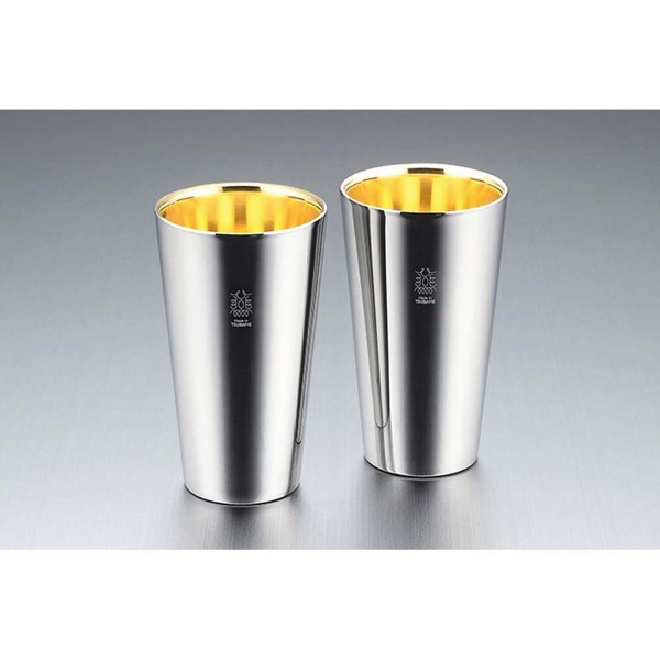 「金の贅」18-8ステンレスW構造タンブラー2pc（内面24金めっき）