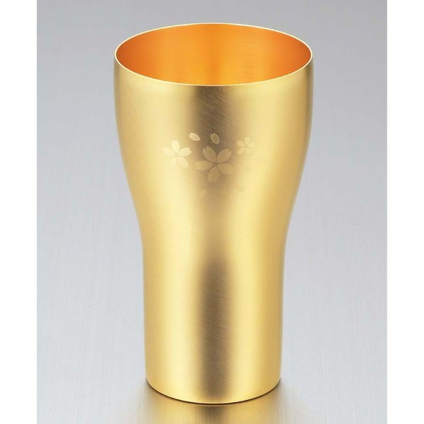 「金の贅 桜」18-8ステンレス金めっき仕上タンブラー・大