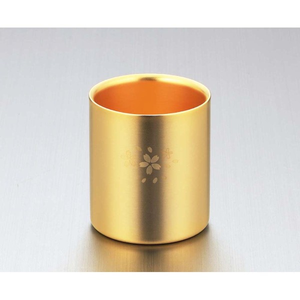 「金の贅 桜」18-8ステンレスＷ構造タンブラー金めっき仕上250㎖