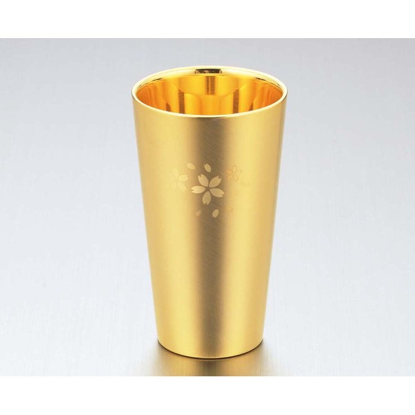 「金の贅 桜」18-8ステンレスＷ構金めっき仕上タンブラー