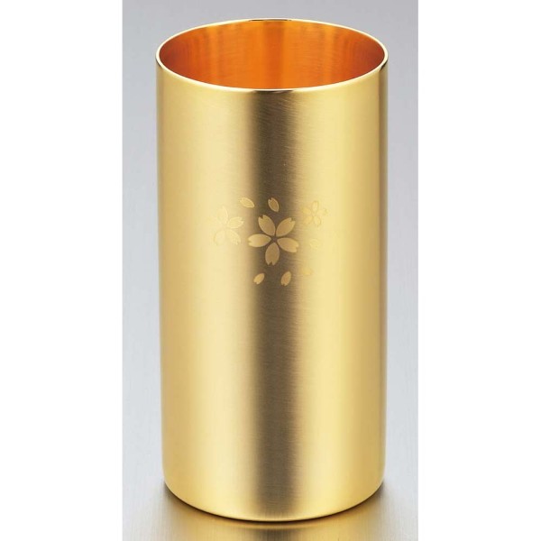 「金の贅 桜」18-8ステンレスＷ構造ハイボールタンブラー金めっき仕上