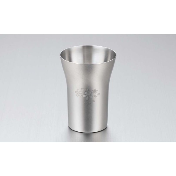 18-8ステンレスタンブラー・小（サテン仕上げ 桜）