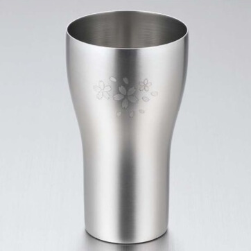 18-8ステンレスタンブラー・大（サテン仕上げ 桜）