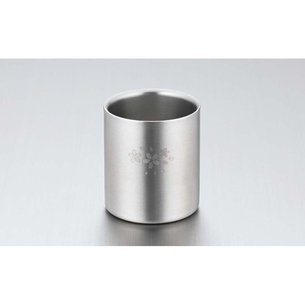 18-8ステンレスＷ構造タンブラー250㎖（サテン仕上げ 桜）