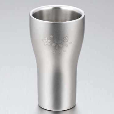 18-8ステンレスＷ構造タンブラー（サテン仕上げ 桜）