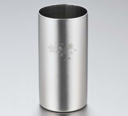 18-8ステンレスＷ構造ハイボールタンブラー（サテン仕上げ 桜）