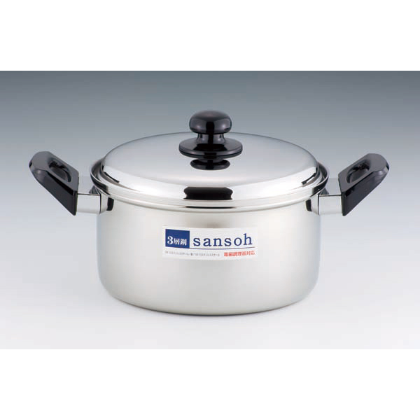 「ジュノー」3層鋼深型両手鍋22cm