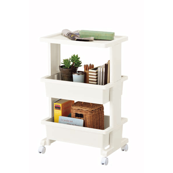 「リセ」テーブルワゴン3段 ホワイト