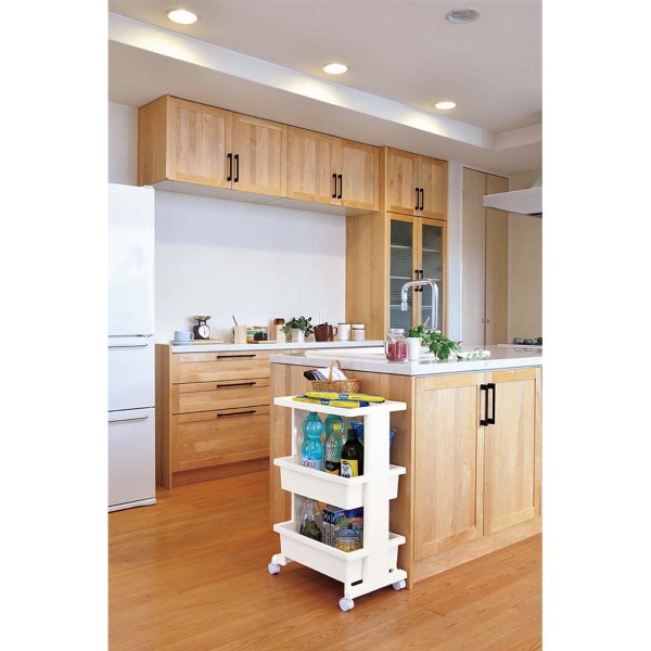 「リセ」モバイルワゴン3段 ホワイト