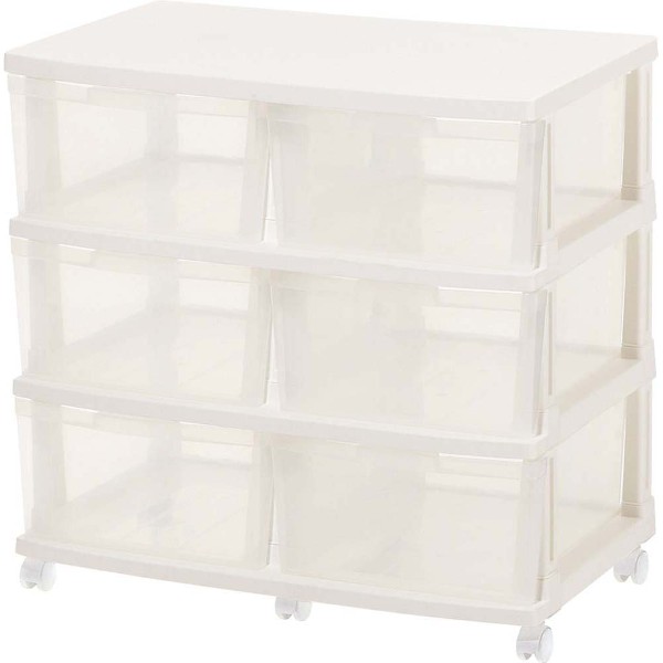 EWエミングストッカー6引出し スモークホワイト