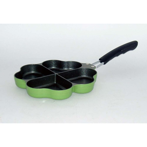 IH対応 しあわせを呼ぶ四つ葉のフライパン（グリーン）