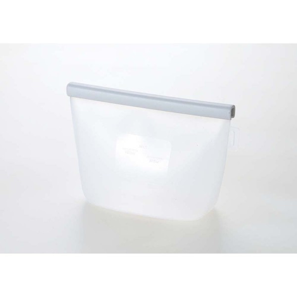 くり返し使えるシリコン保存バッグ1,000㎖クリア