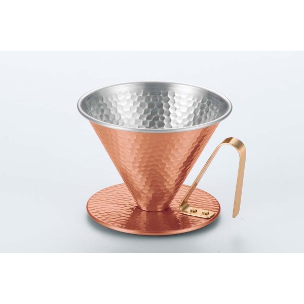 「銅のコーヒードリッパー（大）」槌目
