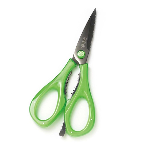 5-in-1 クリアハンドルキッチンハサミ  グリーン