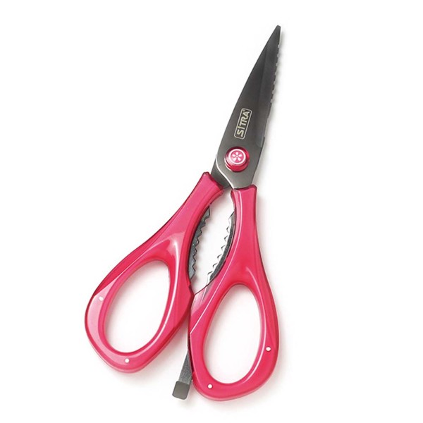 5-in-1 クリアハンドルキッチンハサミ  ピンク