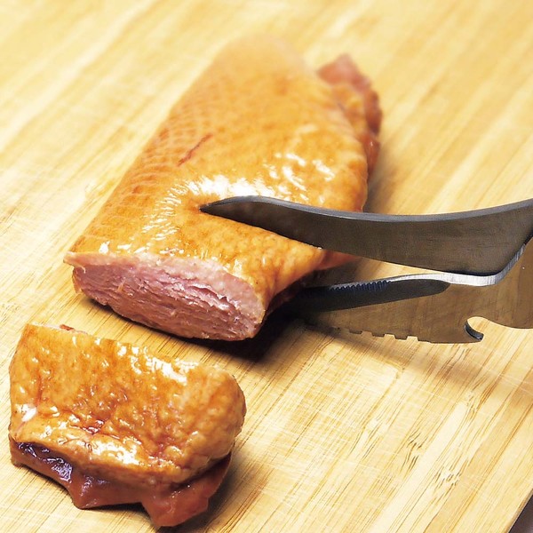 4-in-1クリアハンドルキッチンハサミ 分解式カーブ刃  グレー