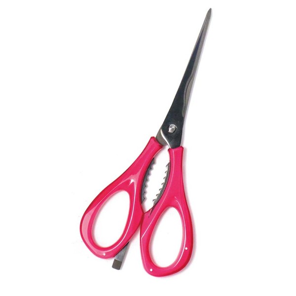 クリアハンドルキッチンハサミ 分解式クラブ＆ロブスター  ピンク