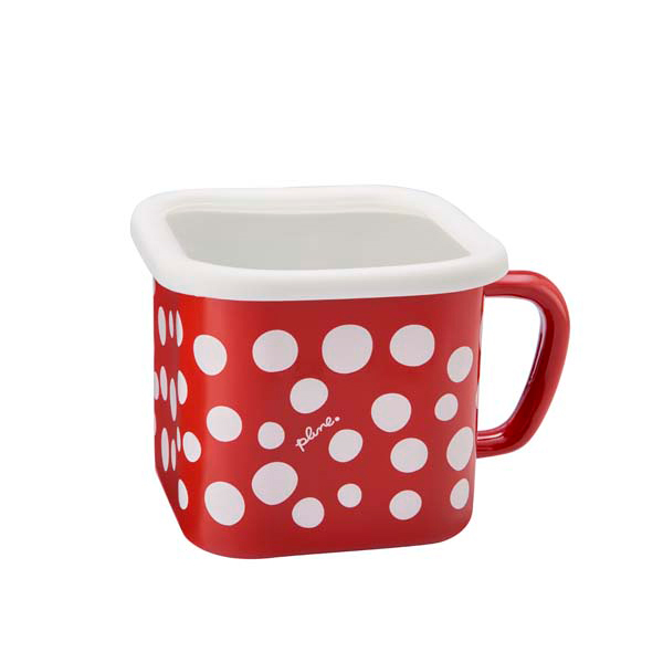 「Plune.」ホーローマルチスクエアポット RD  ドット