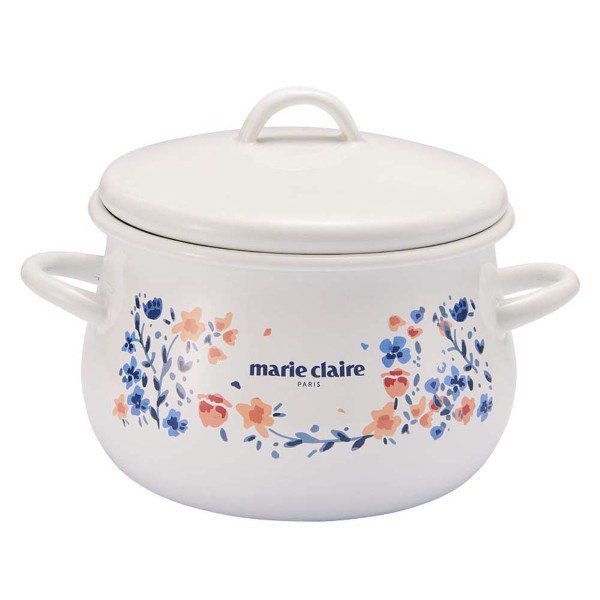 「マリクレール」“fleurette（フルレット）”ホーロー両手鍋16cm