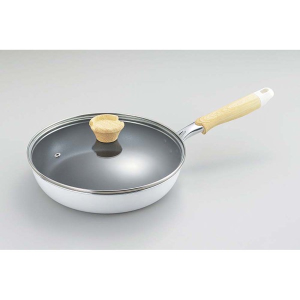 「ナチュラプラス」IH対応ガラス蓋付フライパン26cm