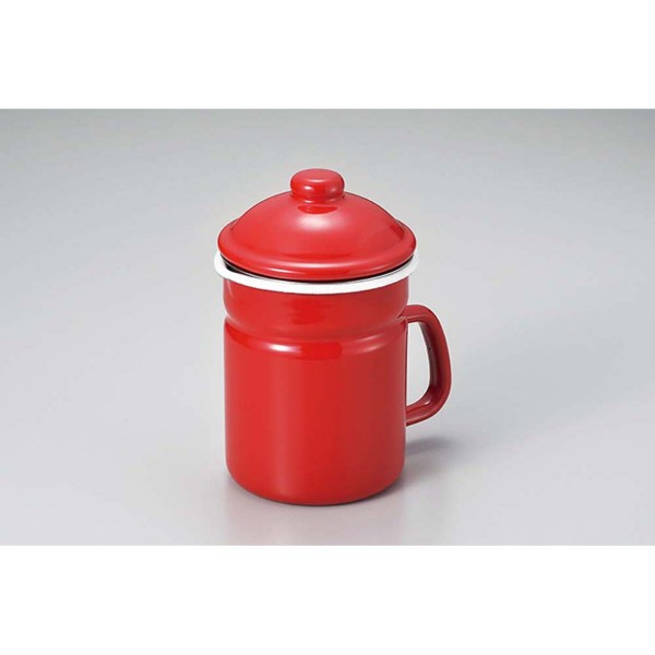 漉しアミ付オイルポット1.0ℓ  レッド