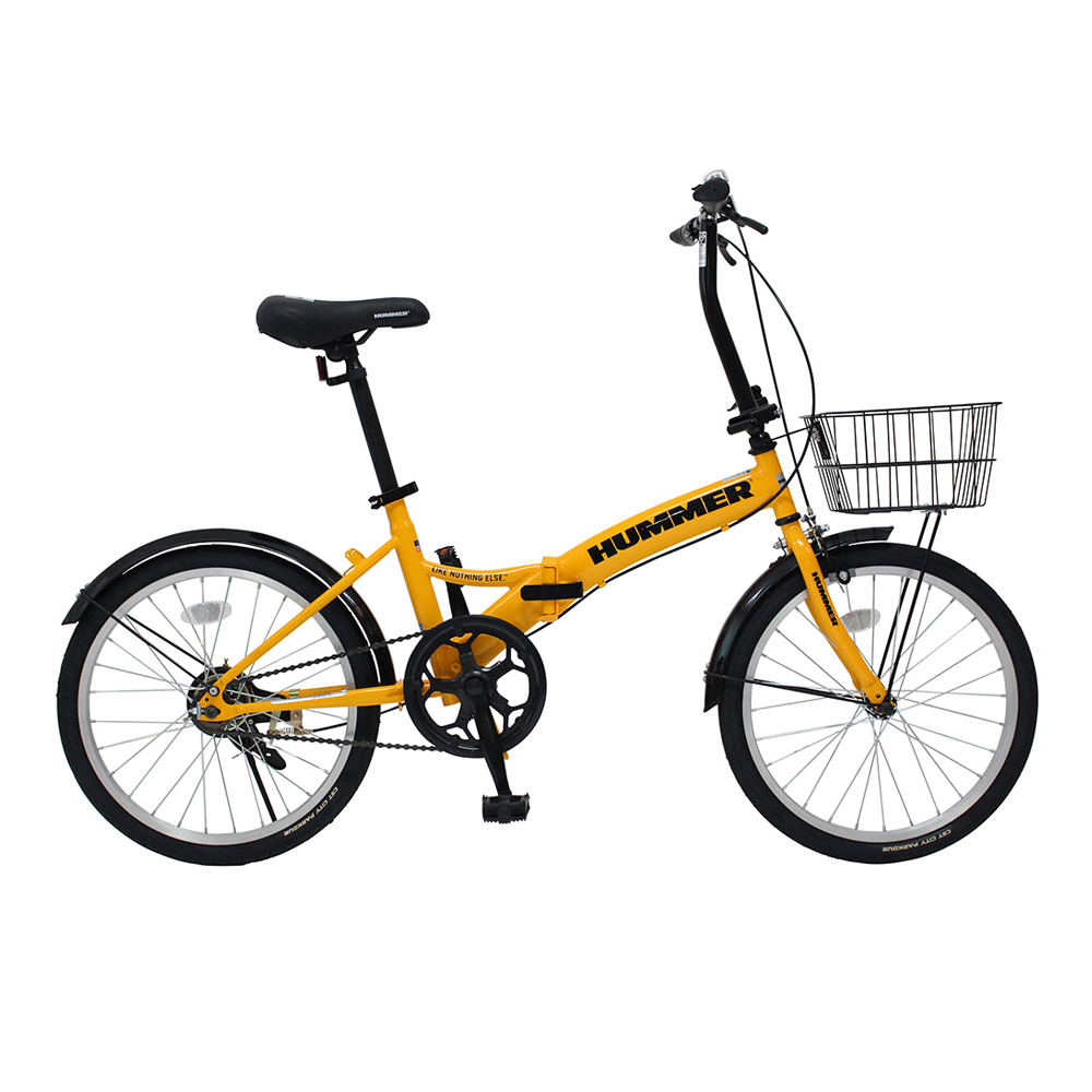 HUMMER ノーパンク20インチ折畳自転車YE