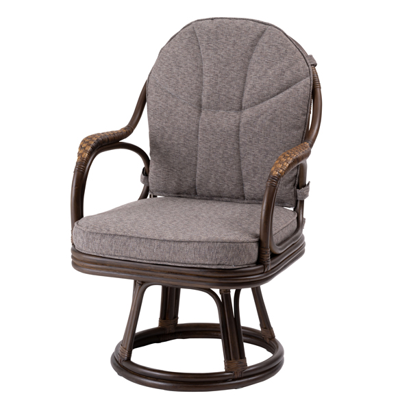 ラタン回転チェア  グレー