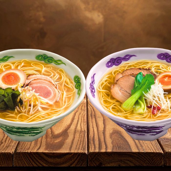 あごだし醤油・岩塩ラーメンセット E