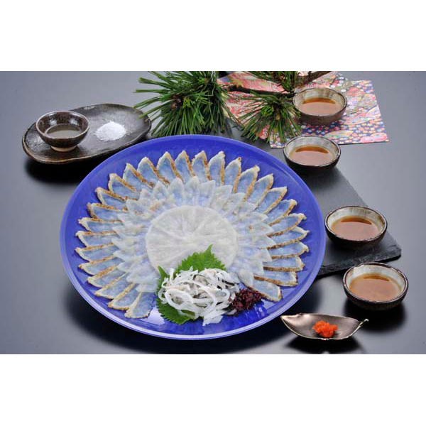 福岡 「食楽庵ふる川」 ふく刺三種盛り（4人前）