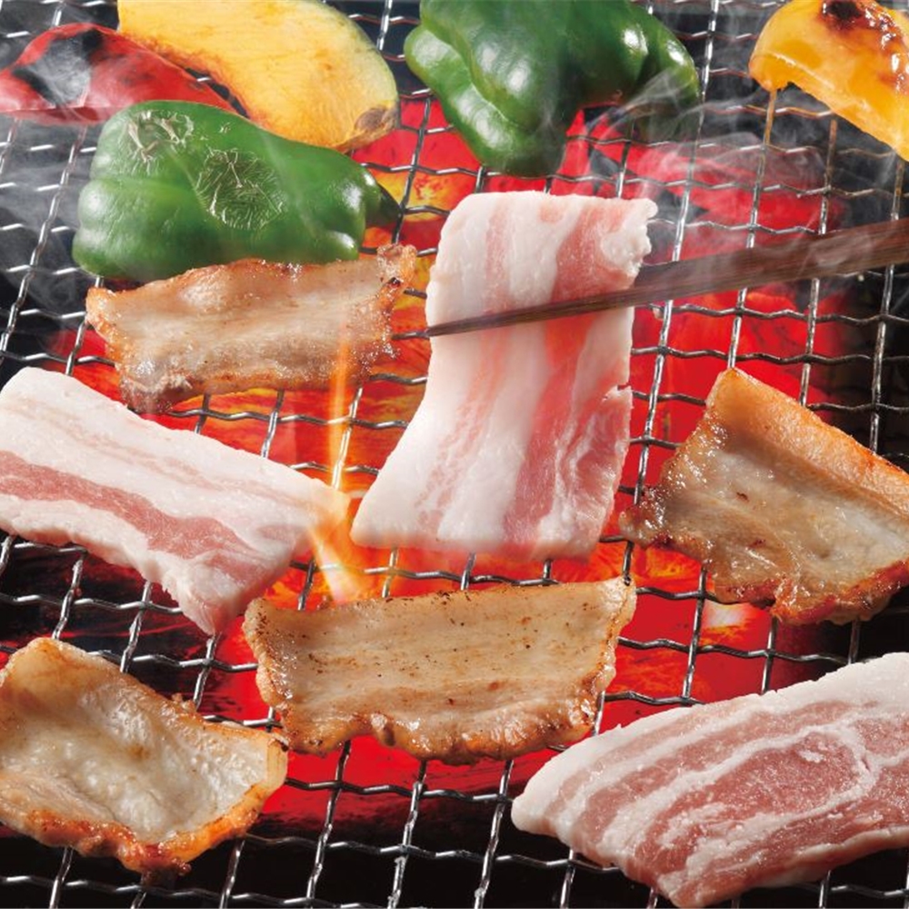 群馬　上州三元もち豚肉焼肉用バラ600g