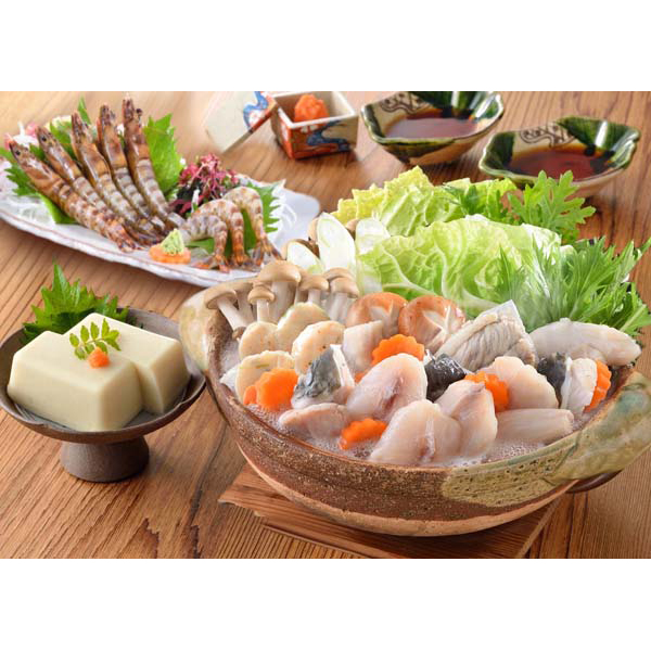 「関とら本店」 ふくちり鍋と車海老刺身の福満喫セット