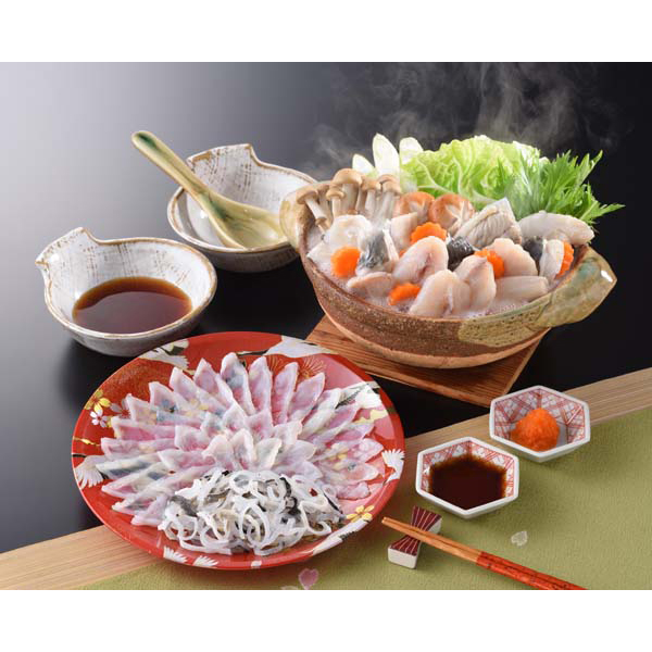 「関とら本店」 とらふく刺身とふくちりセット