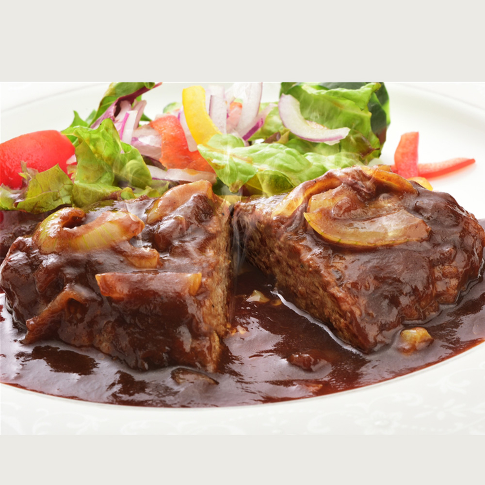 山形 創業大正12年 「米沢牛黄木」 濃旨デミハンバーグセット