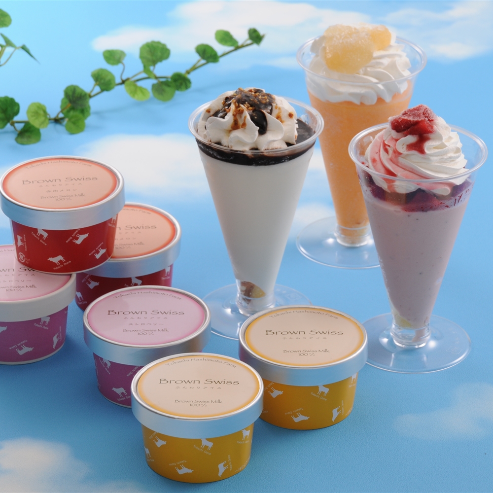 北海道 「十勝ドルチェ」 ブラウンスイスアイス＆十勝パフェ（×2）