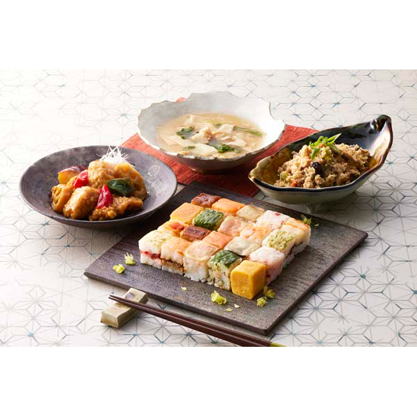 「梅の花」 なみはや寿司と3種の和惣菜セット