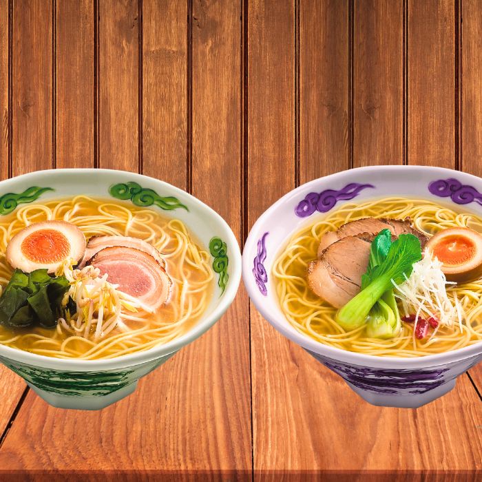 あごだし醤油・岩塩ラーメンセット D
