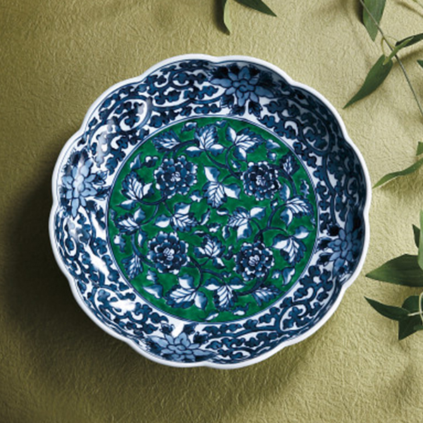 有田焼 亮秀窯 緑彩牡丹 24cm鉢 | SITE_TITLE_NAME