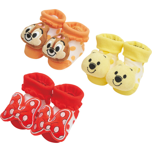 ディズニー　ぬいぐるみ付ベビーソックス　A