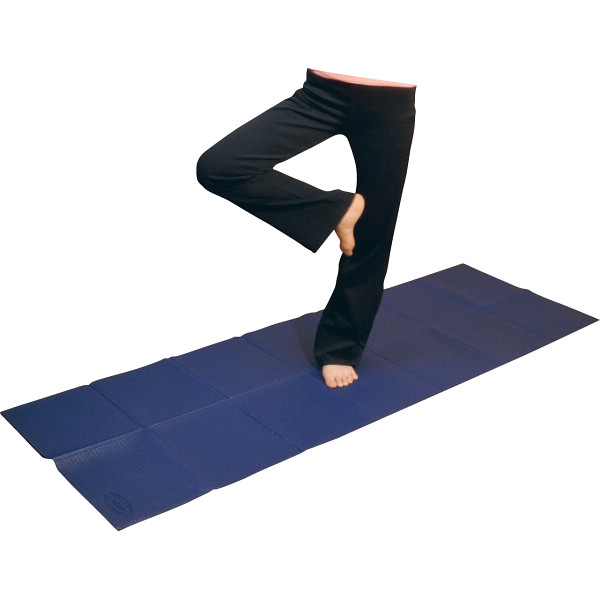 ラッキーウエスト　折りたたみヨガマット　ネイビー