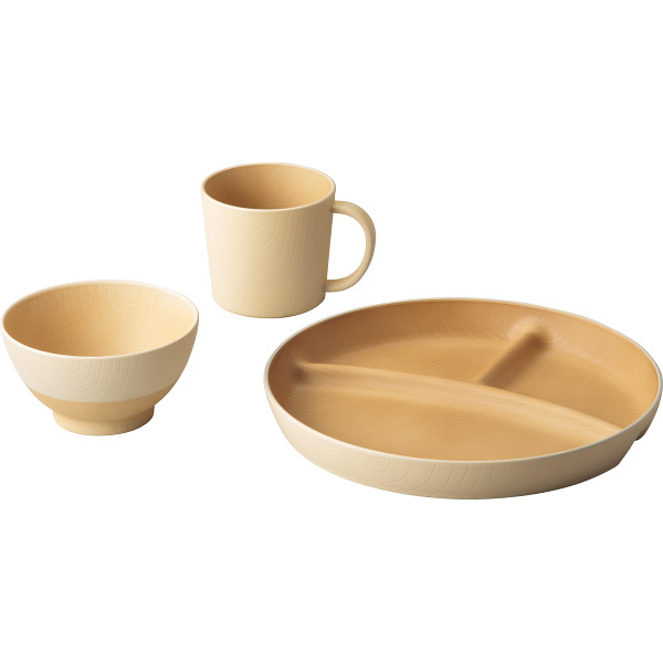 やさしい彩り　抗菌食育セット　きなり色