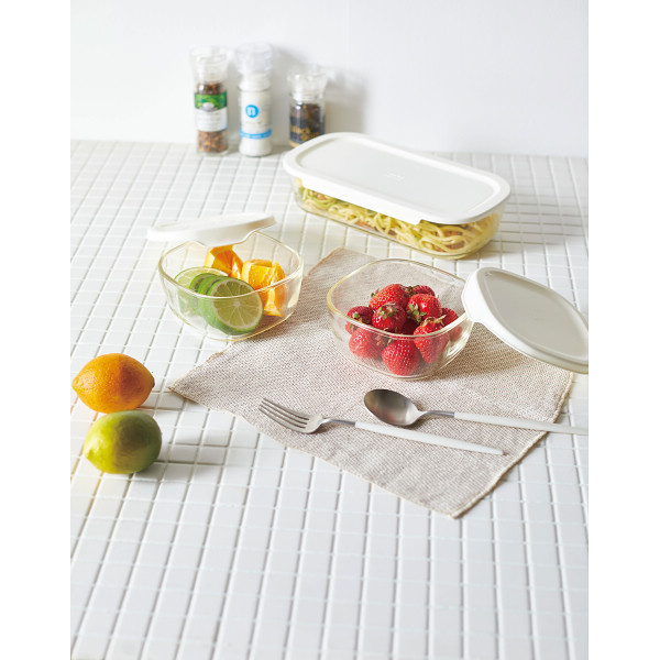 ハリオ　スタッキング耐熱ガラスコンテナ３点セット