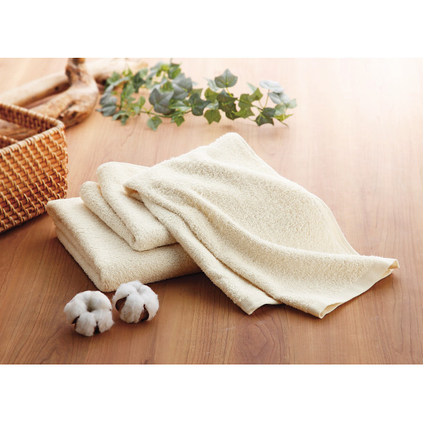 オーガニックコットン　バス・フェイスタオルセット