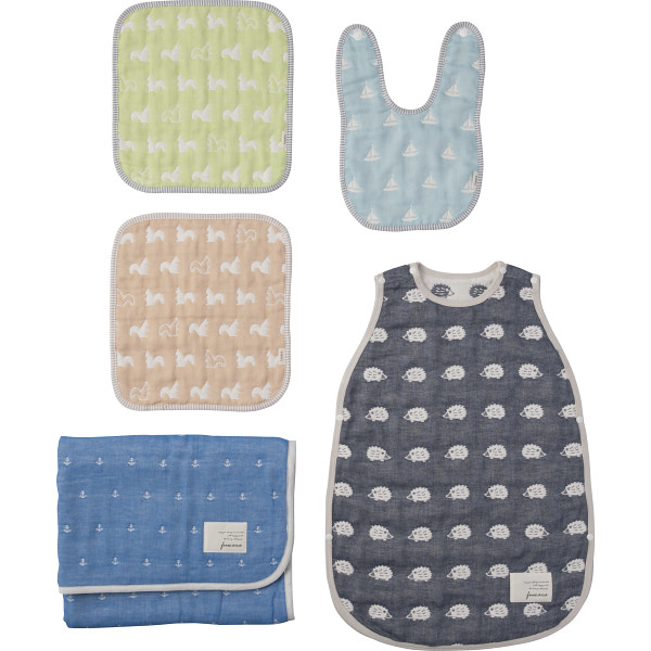 ふわら　ガーゼケット・スリーパー・スタイ・ハンカチセット　A