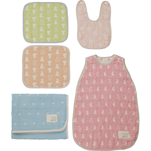 ふわら　ガーゼケット・スリーパー・スタイ・ハンカチセット　B