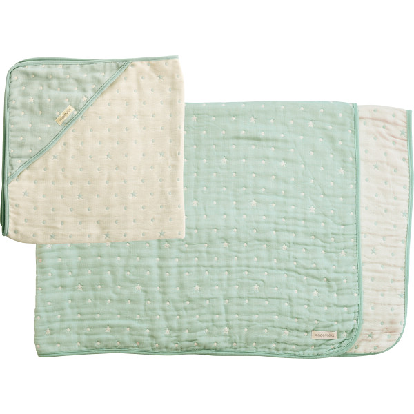 アンジェロラックス　６重ガーゼ　バスタオル＆ガーゼケットＭセット　A