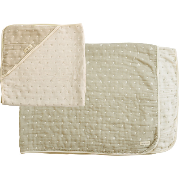 アンジェロラックス　６重ガーゼ　バスタオル＆ガーゼケットＭセット　C