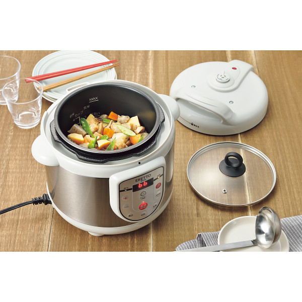 エレット　電気圧力鍋（３．０ｌ）＆電気片手鍋１６ｃｍツール付