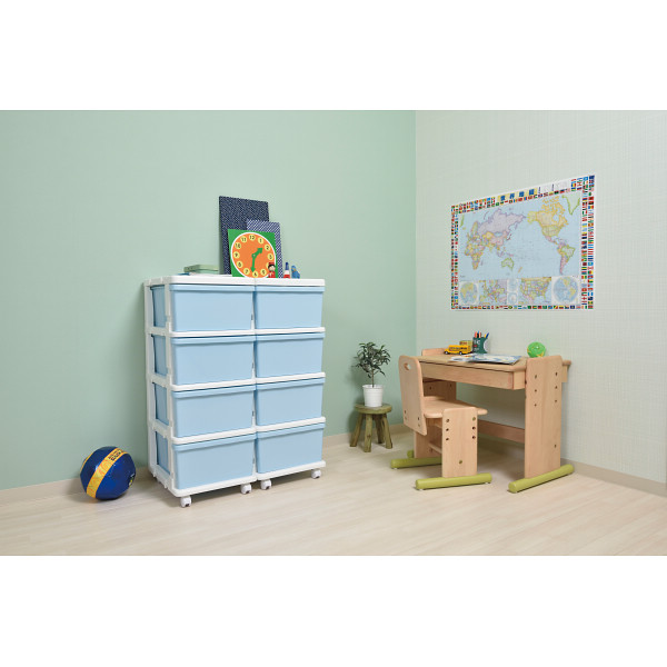 キッズカラー収納チェスト４段４個組　A