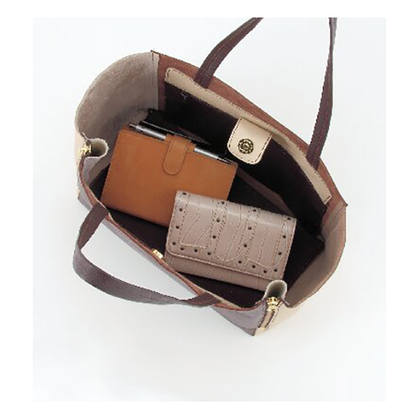 石井猛雄 ファスナーバッグ (ブラウン/ベージュ) | SITE_TITLE_NAME